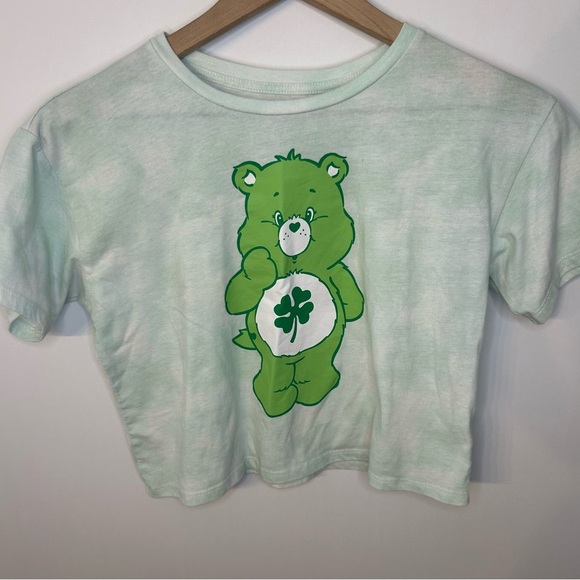 Care Bears Girl’s Good Luck Bear Short Sleeve Crop T-Shirt, Size Large (10/12) - Picture 1 of 3